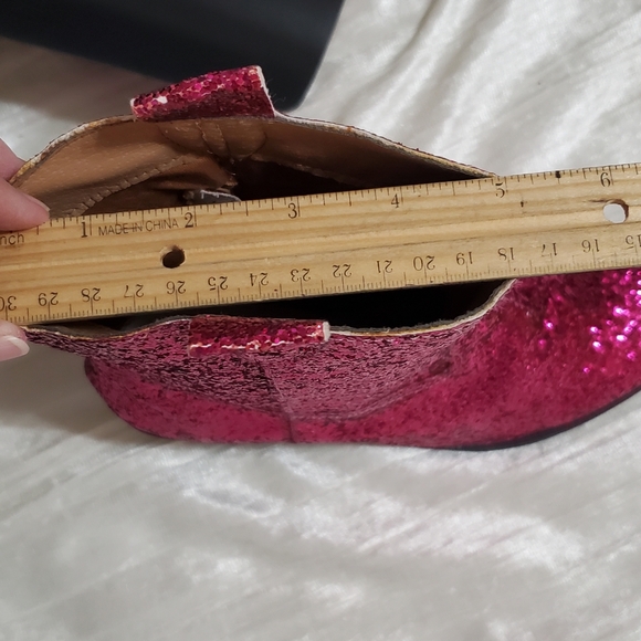 Ladies Fusha Glitter boots! Size 8 - Picture 5 of 6